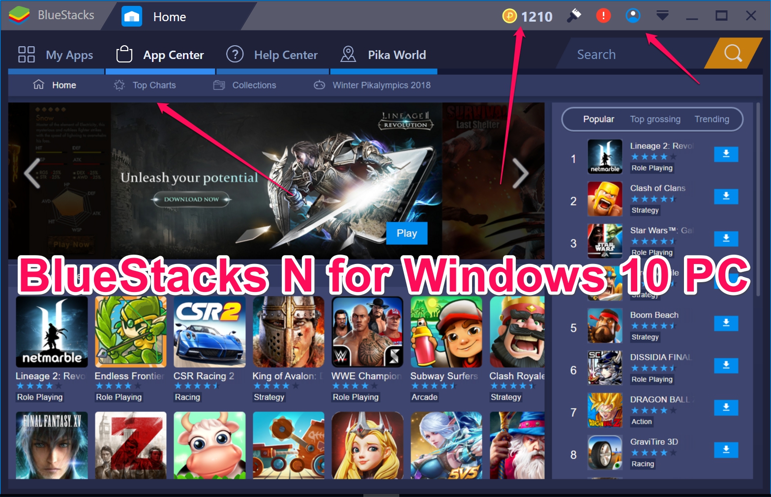 Download Latest BlueStacks N 2018 for PC Windows 10. ( Android Nougat
