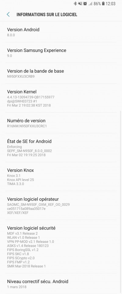 Galaxy note 8 Oreo Update Android 8.0