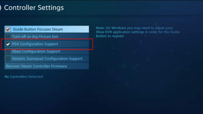 PS4 Controller Support