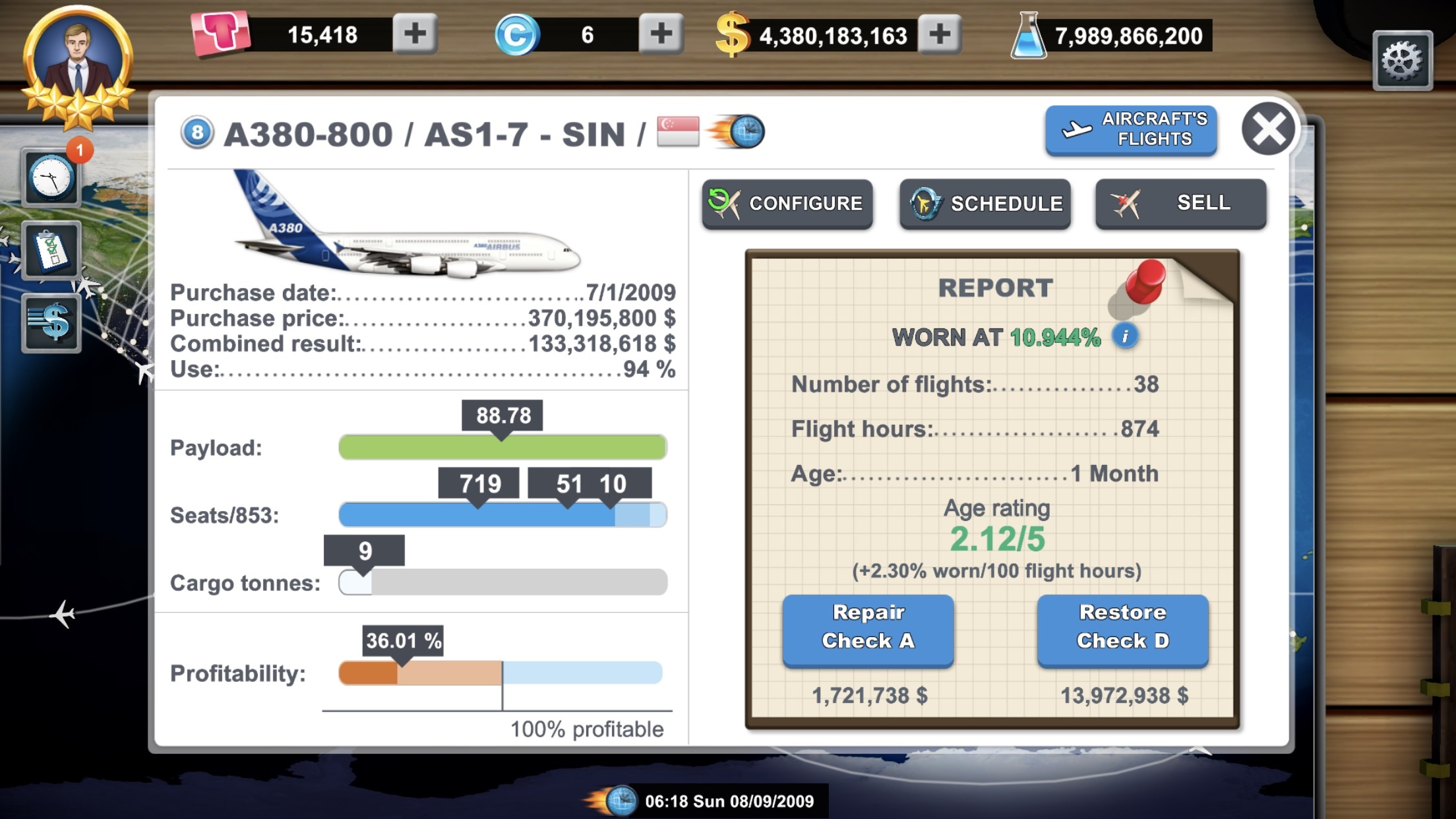 Airlines Manager Tycoon best Routes Aircraft